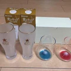 値下げ 送料込 未使用品 富士山 麦とホップ the gold ペアグラスのサムネイル