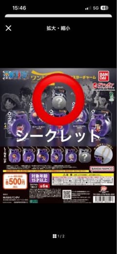 ワンピの実ミクロ　ブリスターチャーム シークレットのサムネイル