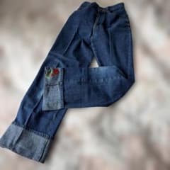 刺繍入りロールアップデニムパンツのサムネイル