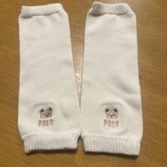 POLO ベビー レッグウォーマー ホワイト クマ刺繍のサムネイル