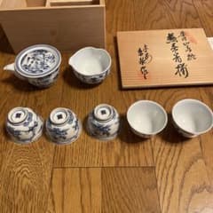 未使用 平安京泉作 染付 煎茶茶器揃 茶道具 共箱付き - メルカリ