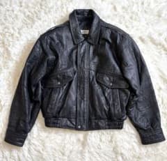 Vintage レザージャケット 　短丈古着 ブラック　Mのサムネイル