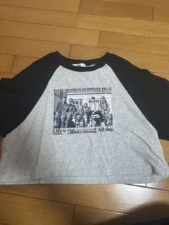 WEGO ラグランTシャツ フォトプリント グレー ブラックのサムネイル