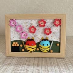 終了】季節の飾り 節分 フレーム ちりめん細工 つまみ細工 - メルカリ