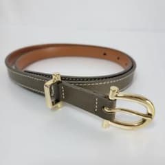 美品！メゾンボワネ ベルト カーキ ゴールド金具 上品 シンプル 上質 美品！メゾンボワネ ベルト カーキ ゴールド金具 上品 シンプル 上質