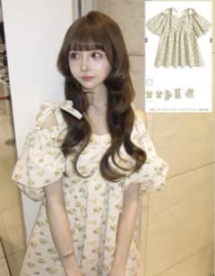GRL花柄ジャガードオフショルダーリボンミニワンピース[dk1742]のサムネイル