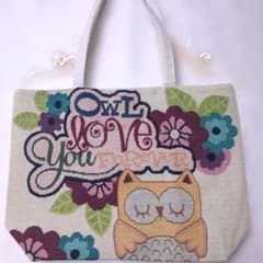 フクロウ刺繍トートバッグのサムネイル