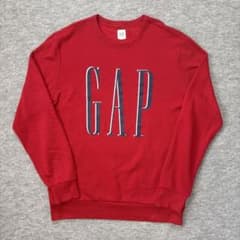 GAP ギャップ アーチロゴ スウェット トレーナー M 赤　裏起毛　ストリート