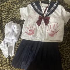血糊 セーラー服 上下セットSサイズ コスプレ　ルーズソックス未使用のサムネイル