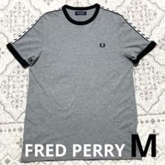 【希少デザイン】FRED PERRY トラックテープ リンガー　Tシャツ M