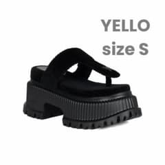 YELLO EBONY PLATFORM TONGS SANDALS - メルカリ