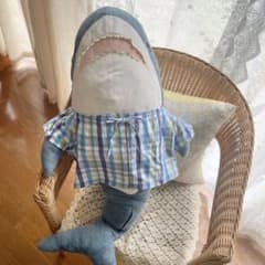 ◻︎夏空チェックのさわやかブラウス◻︎(大きいサメさんサイズ)のサムネイル