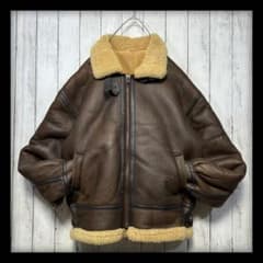 ムートン☆B3☆シープスキン】ブラウン☆XL ヴィンテージ レザー