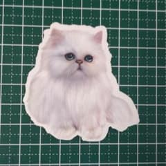 방수 스티커 ☆ 고양이 ☆ [신품] ☆ 씰 ☆ 흰 고양이 ☆ 한가로이 ☆ N516