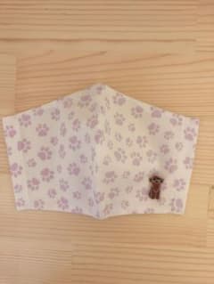 にくきゅう柄(パープル)トイプードル(茶) インナーマスクのサムネイル