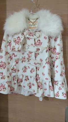 ☆リズメロ フラワープリント ケープコート ファー付き☆ - メルカリ