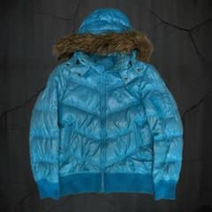 y2k ファー プレミアムダウンジャケット 短丈 平成 お兄系 光沢