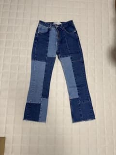 ZARA パッチワーク デニムパンツ ブルー EUR34のサムネイル