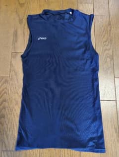 【asics XG2000】アシックス M 肩バランスアップ　ノースリーブ　紺のサムネイル