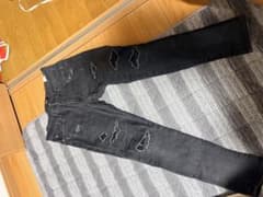 ダメージ加工 スキニーデニム ブラックのサムネイル