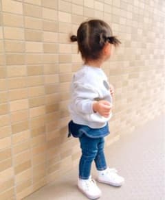 ＡI★様専用【着画あり】petit main♡フリルカットデニムパンツ 90のサムネイル