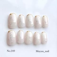 249】チップ•サイズオーダー ネイルチップ ブライダル オーロラ 上品