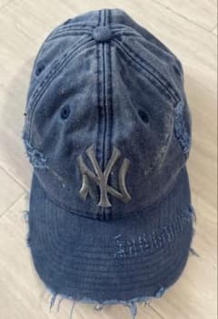 ニューエラ キャップ 限定デザイン 9FORTY ダメージデニム NY デニム青のサムネイル