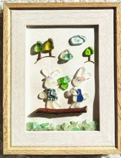 大切な君へ〜うさぎさん』シーグラスアート - メルカリ