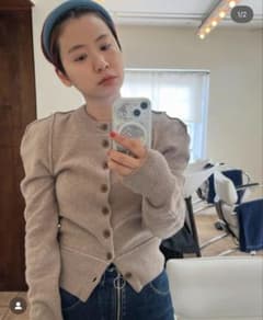 lemaire カーディガン ニット ウール ベージュ クルーネック ルメール 