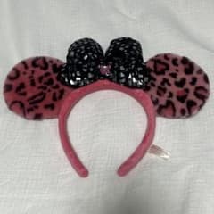 廃盤　ディズニー　ミニーカチューシャ　レオパード　ヒョウ柄　ピンクのサムネイル