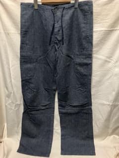 極美品 ハイワイヤーヘンプドローストリングパンツ M デニム ワイド 