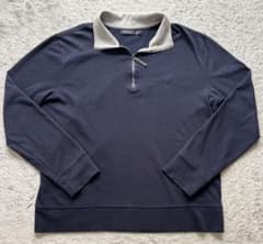 【人気】NAUTICA ノーティカ ハーフジップ スウェット L 濃紺 刺繍ロゴのサムネイル