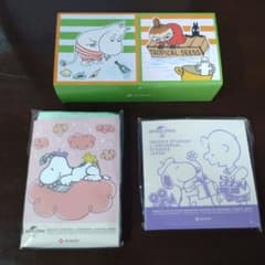 미사용 SNOOPY 무민 핸드 타월 4장 세트 비매품