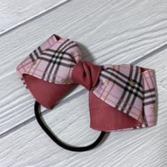 《300円》ヘアゴム ピンクチェックのサムネイル