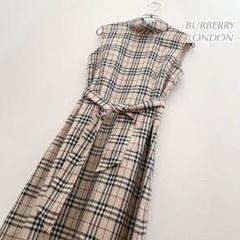 美品✨ バーバリー ロンドン ノバチェック 半袖 ワンピース シルク混 46 BURBERRY - 美品 バーバリー ロンドン BURBERRY LONDON