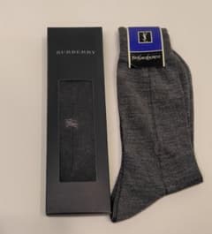 【新品】メンズ ソックス 2足セット Burberry YSL　グレーのサムネイル