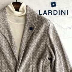 Ｓ【未使用級】ラルディーニ LARDINI メランジリネンニットジャケット S【未使用級】ラルディーニ LARDINI メランジリネンニットジャケット