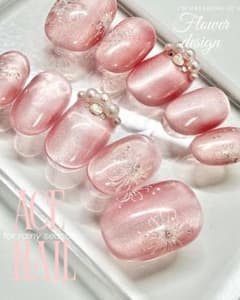 現品　ちゅるん系　ちゅるん　大人可愛い　オフィスネイル　マグネットネイルのサムネイル