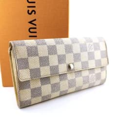 ルイヴィトン ダミエ アズール ポルトフォイユサラ 二つ折り財布 長