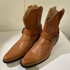 新品￼ウエスタンブーツAlberto Felliniアーモンド トゥサイドジップ 