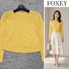 美品》フォクシー 人気 アッパースタンダード カーディガン イエロー