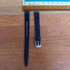 OMEGA ブラックレザー 時計バンド 約12mm幅