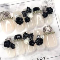 【12】現品 ネイルチップ オーダー 地雷系 量産型 フルオーダー クロムのサムネイル