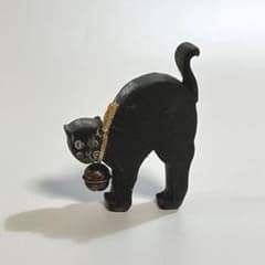 昭和レトロ 黒猫 素焼き 陶人形 アールデコ 民芸 郷土玩具 ネコ