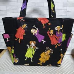 サイドポケット付きトートバッグ♧ロラライハリスShing It sister柄