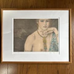絵画 リトグラフ 少女 小川以久男 「ユニコーンと少女(B)」 - メルカリ