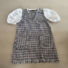 ZARA チェック柄 ミニワンピース 半袖サイズMのサムネイル