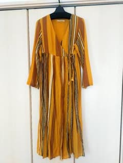 ヌキテパ　カシュクール　ロングワンピース　ストライプ　コットンボイルのサムネイル