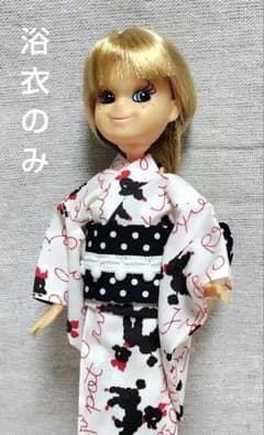 ロコたんサイズ 浴衣 (プードル柄 )ハンドメイドのサムネイル