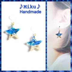 No.636-D 海☆星の砂☆ホログラム☆レジン☆ピアス・イヤリング - メルカリ